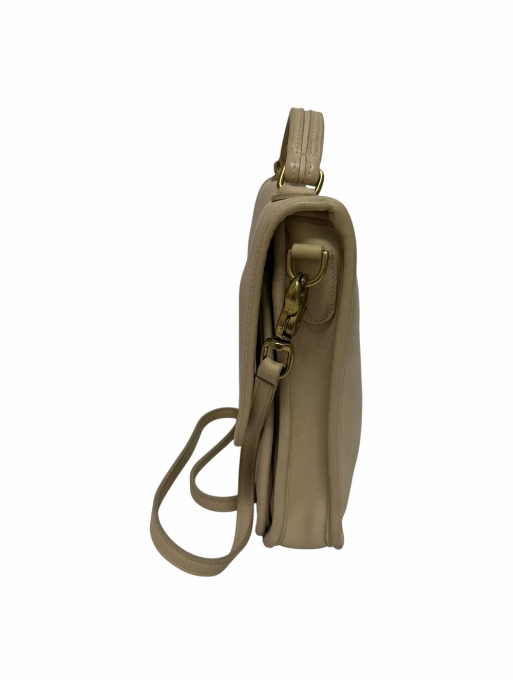 Coach Solid Tan Leather Crossbody Handbag - Picture 4 of 8